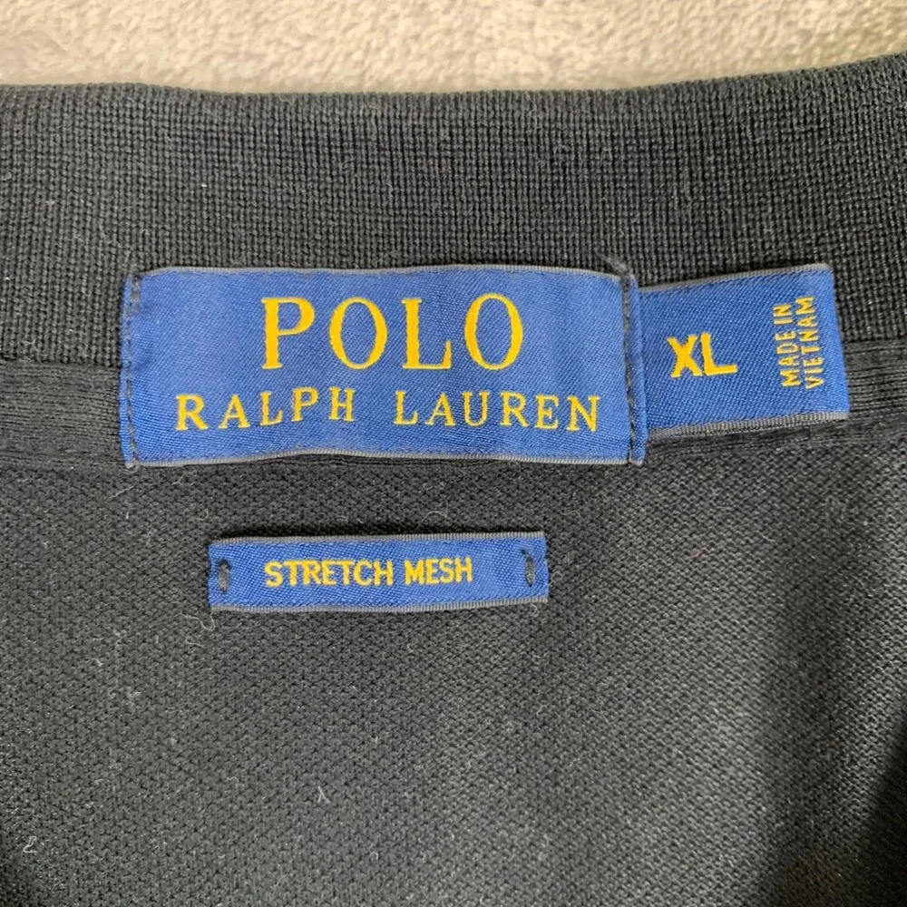 Polo Ralph Lauren Polo Shirt Mens XL Black Stretch Mesh Short Sleeve Pony Logo